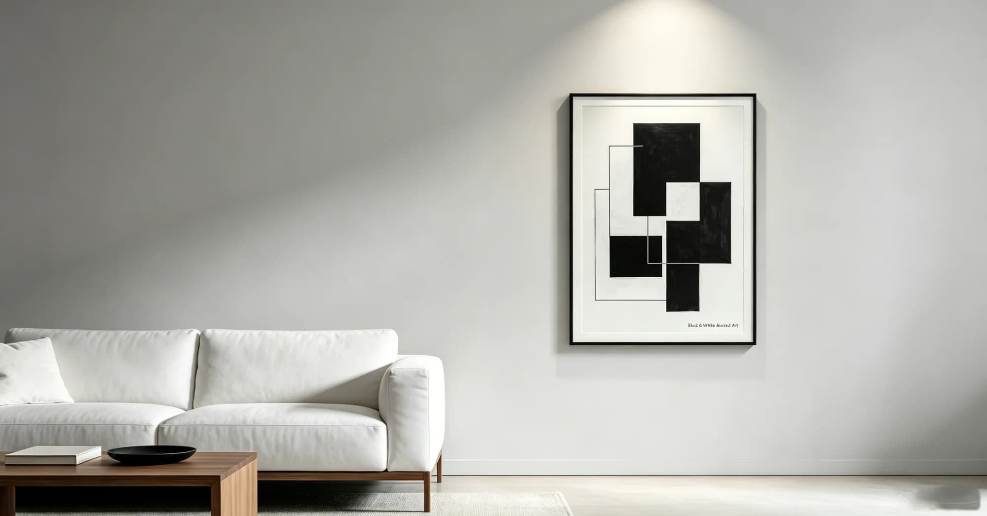 what type of frame works best for black and white abstract wall art