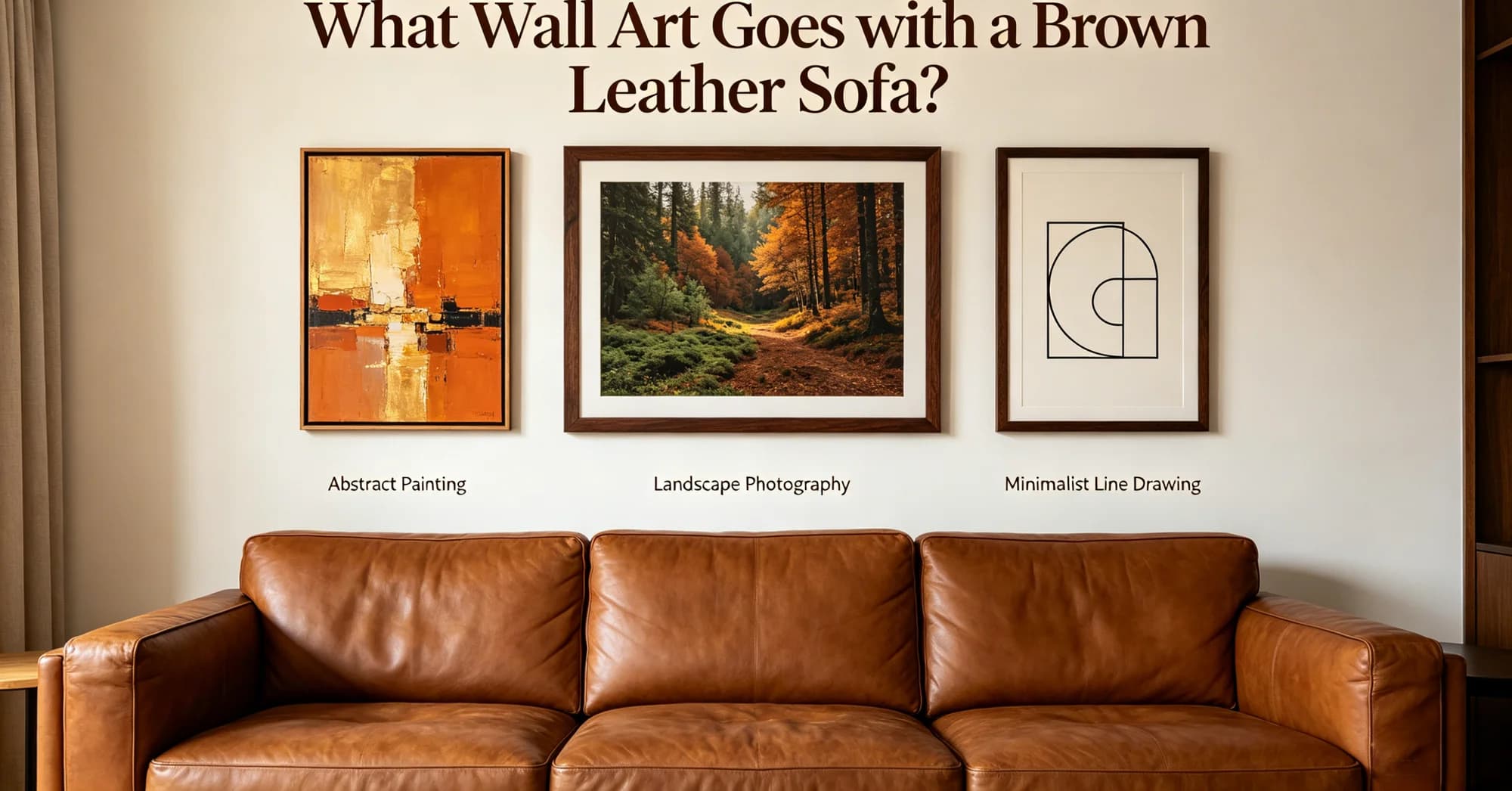What Wall Art Goes with a Brown Leather Sofa?