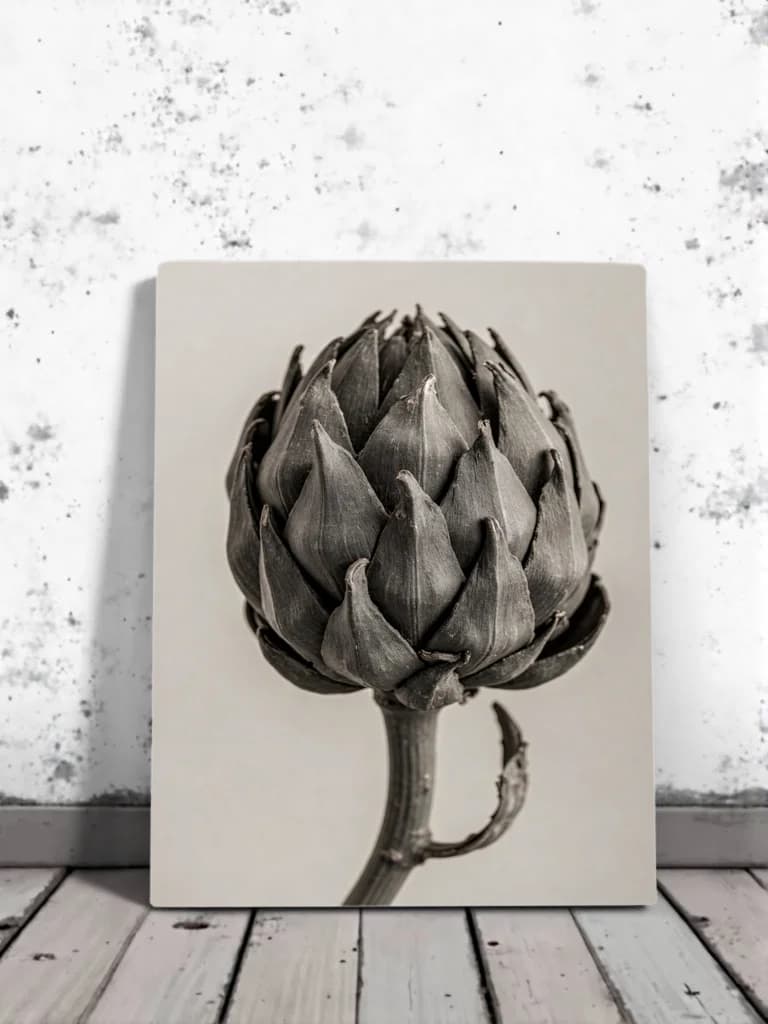Artichoke Botanical Canvas Wall Art for Living Room Decor