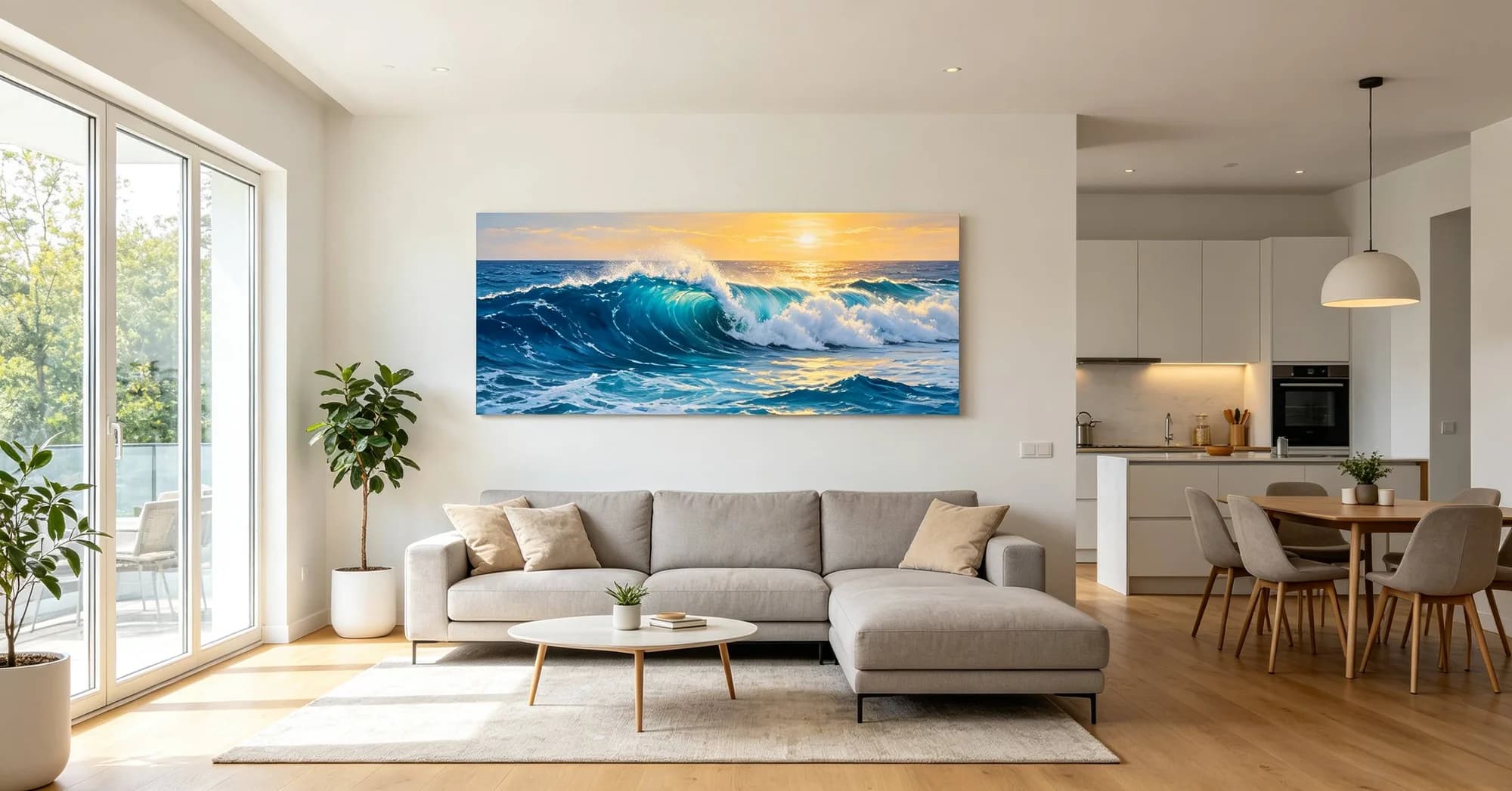 Why large-scale ocean canvas prints make a statement in open-plan living spaces