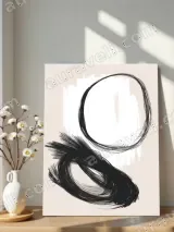 Abstract Black Brushstroke & Circle Wall Art for Home Decor – view 5