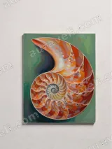 Colorful Nautilus Shell Canvas Wall Art for Living Room Home Decor – view 2