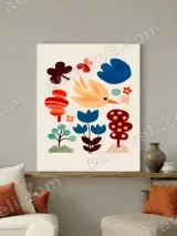 Whimsical Bird & Floral Canvas Wall Art for Nursery Home Decor – view 2