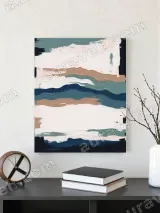 Abstract Textured Waves Canvas Wall Art for Living Room & Bedroom Decor – view 3