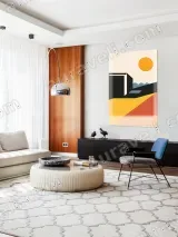 Geometric Abstract Landscape Canvas Wall Art for Living Room Decor – view 5