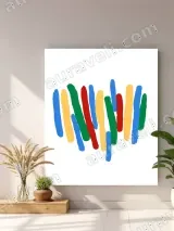 Colorful Abstract Brush Strokes Canvas Wall Art for Home Decor – view 3