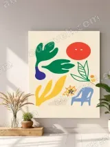 Abstract Summer Botanical Wall Art for Living Room Home Decor – view 4