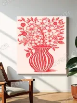 Red Floral Vase Canvas Wall Art for Living Room Bedroom Home Decor – view 3