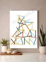 Abstract Colorful Lines Canvas Wall Art for Living Room Home Decor – view 3