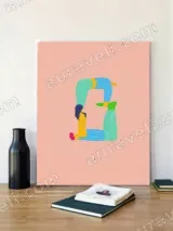 Playful Abstract Human Figure Canvas Wall Art for Living Room Decor – view 4