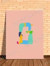 Playful Abstract Human Figure Canvas Wall Art for Living Room Decor – view 2
