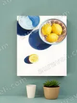 Lemons & Colanders Still Life Canvas Wall Art for Kitchen Home Decor – view 4