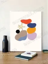 Abstract Beach Pebbles & Starfish Canvas Wall Art for Home Decor – view 3
