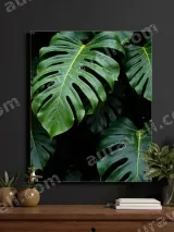 Tropical Monstera Leaf Canvas Wall Art for Living Room Bedroom Home Decor