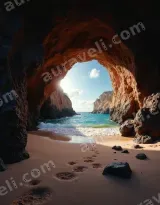 Beach Cave Ocean Canvas Wall Art for Living Room Home Decor living room wall art for modern home decor