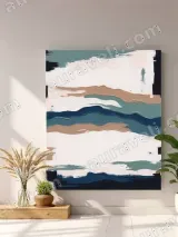 Abstract Textured Waves Canvas Wall Art for Living Room & Bedroom Decor – view 4