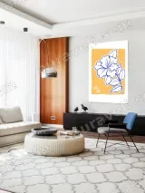Blue Floral Canvas Wall Art for Bedroom & Living Room Home Decor – view 5