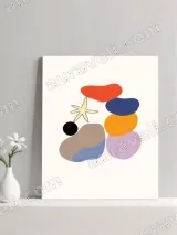 Abstract Beach Pebbles & Starfish Canvas Wall Art for Home Decor – view 2