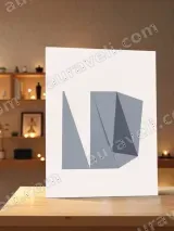 Gray Abstract Geometric Canvas Wall Art for Home Decor – view 3