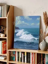 Ocean Waves Coastal Seascape Canvas Wall Art for Living Room Decor – view 4