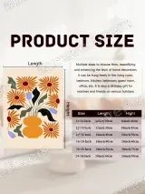 Boho Orange Floral Vase Canvas Wall Art for Living Room Decor – view 7