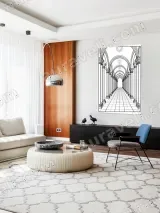 Architectural Archway Corridor Line Art Canvas Wall Art for Home Decor – view 5