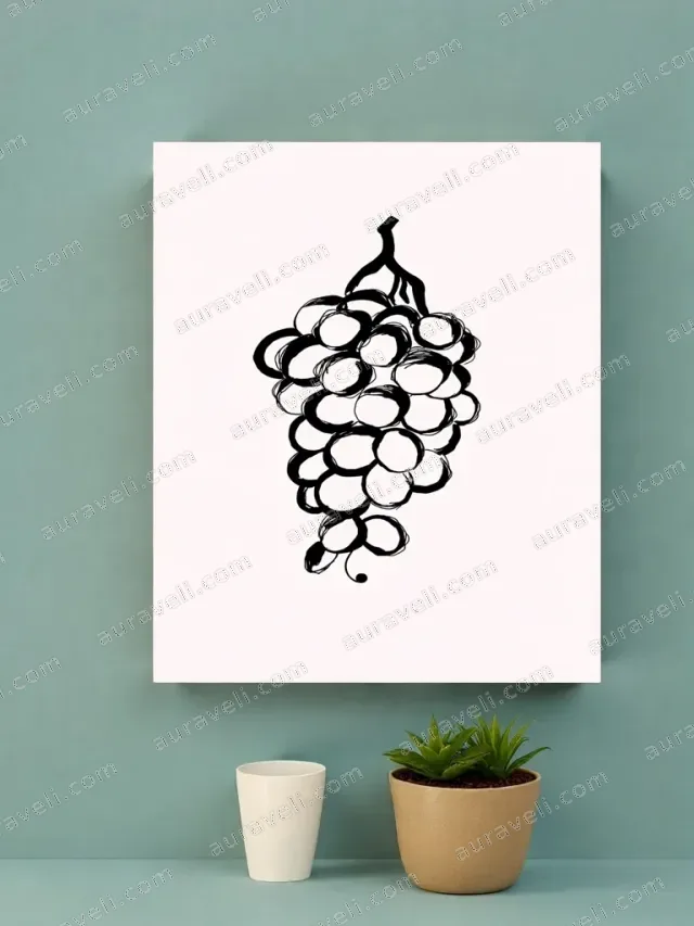 Grapes Sketch Canvas Wall Art for Living Room Bedroom Home Decor — art print