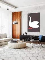Minimalist White Goose Canvas Wall Art for Living Room Home Decor – view 5