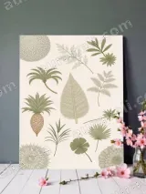Botanical Tropical Leaves & Pineapple Canvas Wall Art for Home Decor – view 2