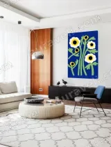 Floral Canvas Wall Art with White Yellow Flowers for Home Decor – view 5