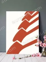 Abstract Red Geometric Canvas Wall Art for Living Room Home Decor – view 2