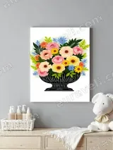 Colorful Floral Vase Canvas Wall Art for Living Room Home Decor – view 4