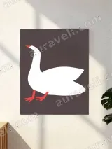 Minimalist White Goose Canvas Wall Art for Living Room Home Decor