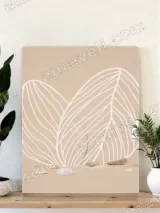 Abstract Linear Leaf Canvas Wall Art for Living Room Home Decor