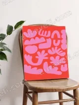 Abstract Pink Organic Shapes Canvas Wall Art for Living Room Home Decor – view 4