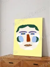 Whimsical Face Abstract Canvas Wall Art for Living Room Home Decor – view 4