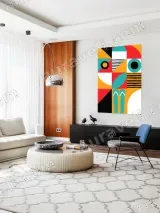 Abstract Geometric Summer Canvas Wall Art for Living Room Decor – view 5