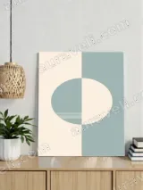 Minimalist Geometric Split Circle Canvas Wall Art for Home Decor – view 3