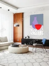 Still Life with Purple Vase & Red Bowl Canvas Wall Art for Home Decor – view 5