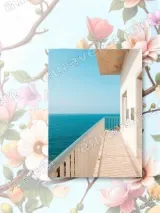 Seaside Balcony Ocean View Canvas Wall Art for Living Room Bedroom Home Decor – view 2