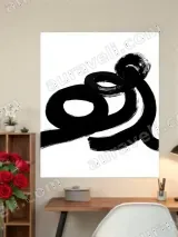 Abstract Black Brushstroke Canvas Wall Art for Living Room Home Decor
