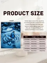 Blue Butterfly Water Ripple Canvas Wall Art for Living Room Bedroom Home Decor – view 7