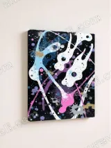 Abstract Colorful Splatter Canvas Wall Art for Living Room Decor – view 4