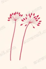 Minimalist Red Floral Canvas Wall Art for Living Room framed modern home decor