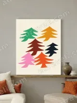 Colorful Abstract Pine Trees Canvas Wall Art for Living Room Home Decor – view 4