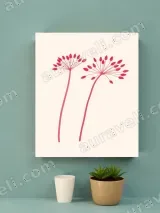 Minimalist Red Floral Canvas Wall Art for Living Room Home Decor – view 4