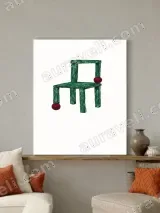 Green Chair with Red Balls Canvas Wall Art for Home Decor – view 2