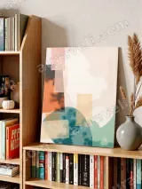 Abstract Pastel Geometric Canvas Wall Art for Living Room Home Decor – view 4