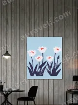 Minimalist White Floral Wall Art for Living Room and Bedroom Home Decor – view 3