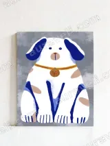 Cute Cartoon Dog Canvas Wall Art for Kids Room Home Decor